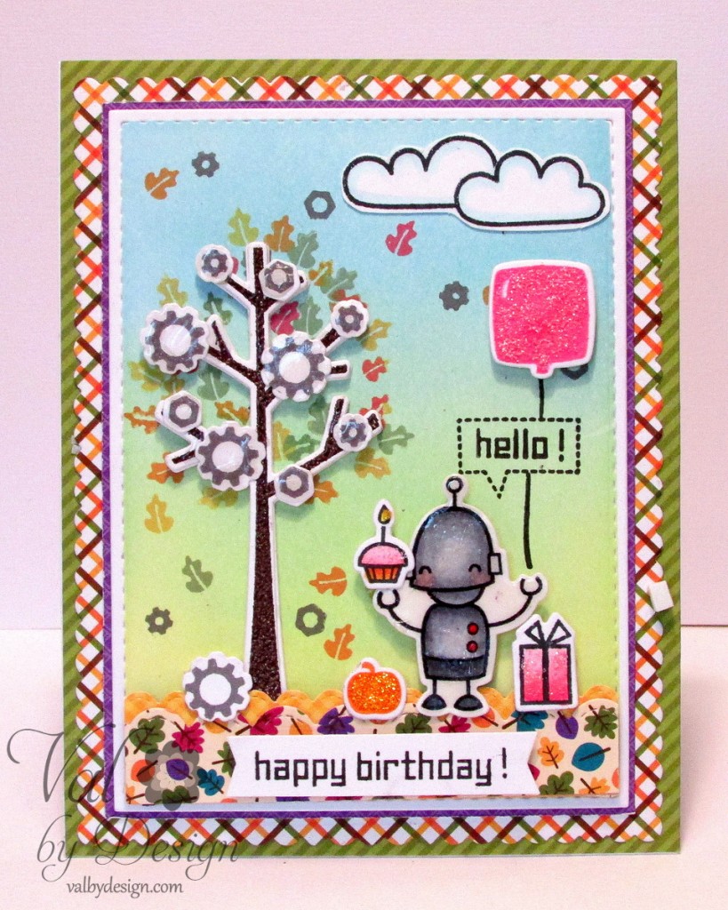 Birthday Card with Lawn Fawn, Doodlebug, & Mama Elephant