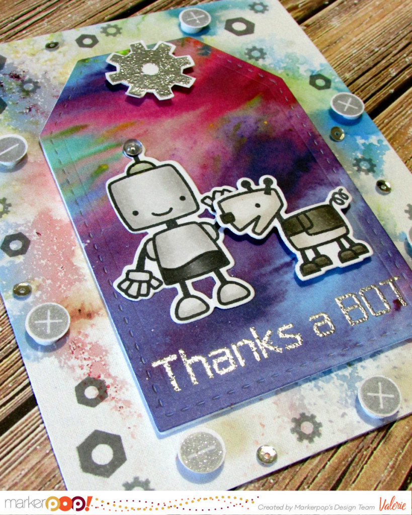 Paper Smooches stamps & dies, Pretty Pink Posh sequins, Copics {ValByDesign, 2016}